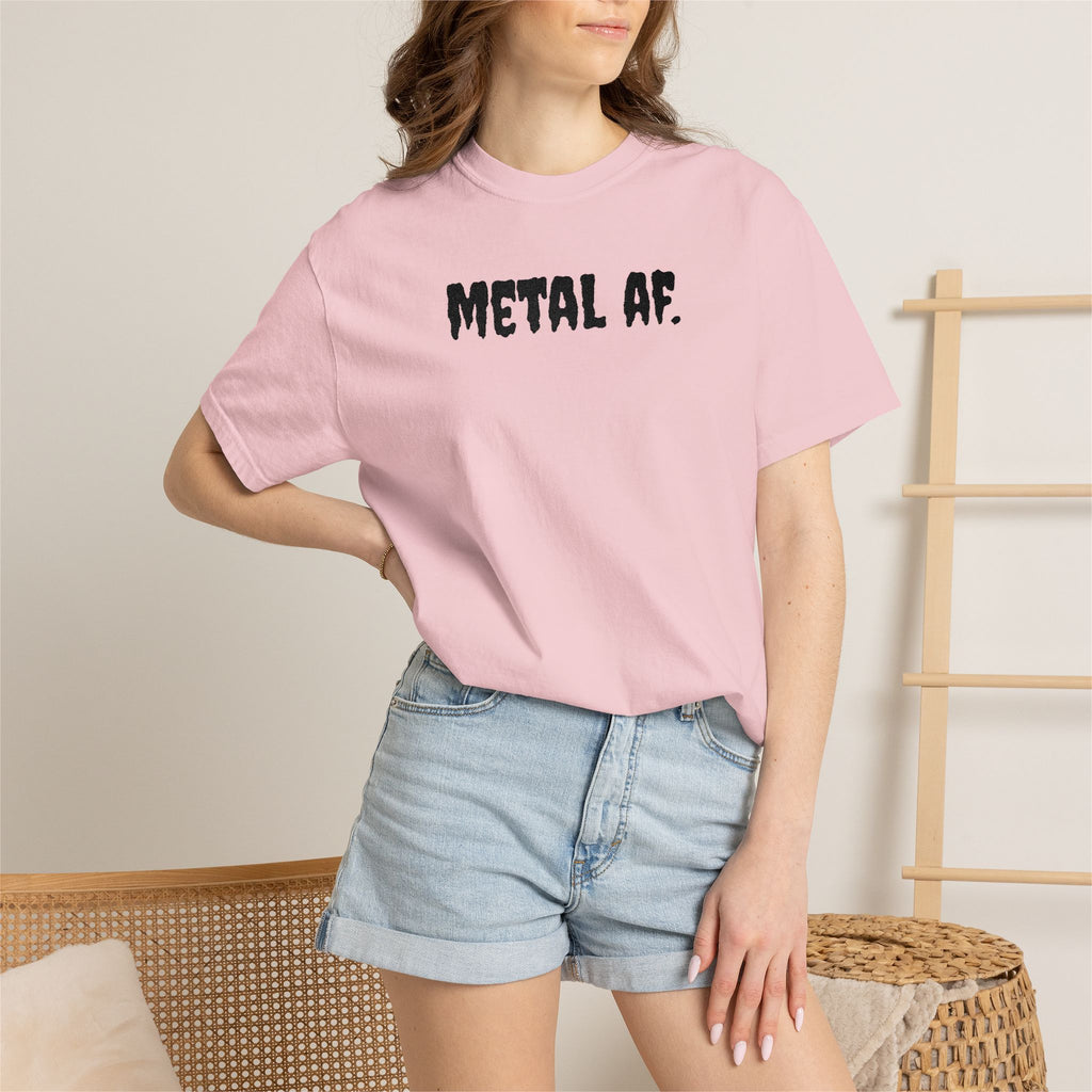 "Metal AF." Cool Embroidered T-Shirt