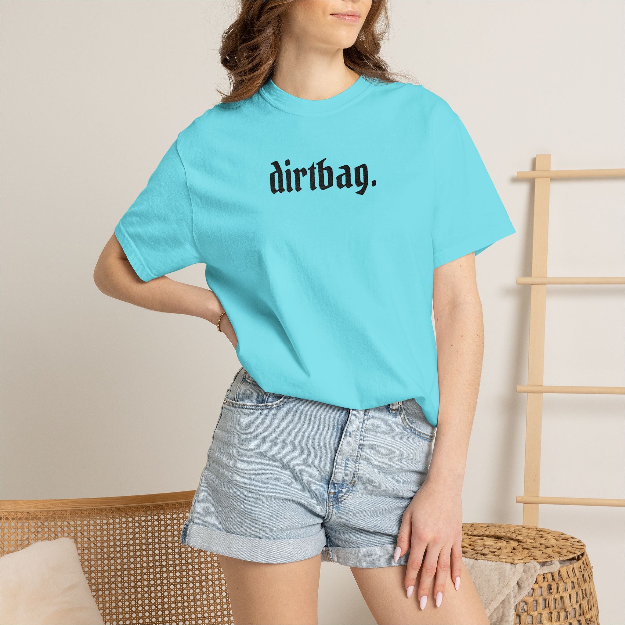 "dirtbag." Cool Embroidered T-Shirt