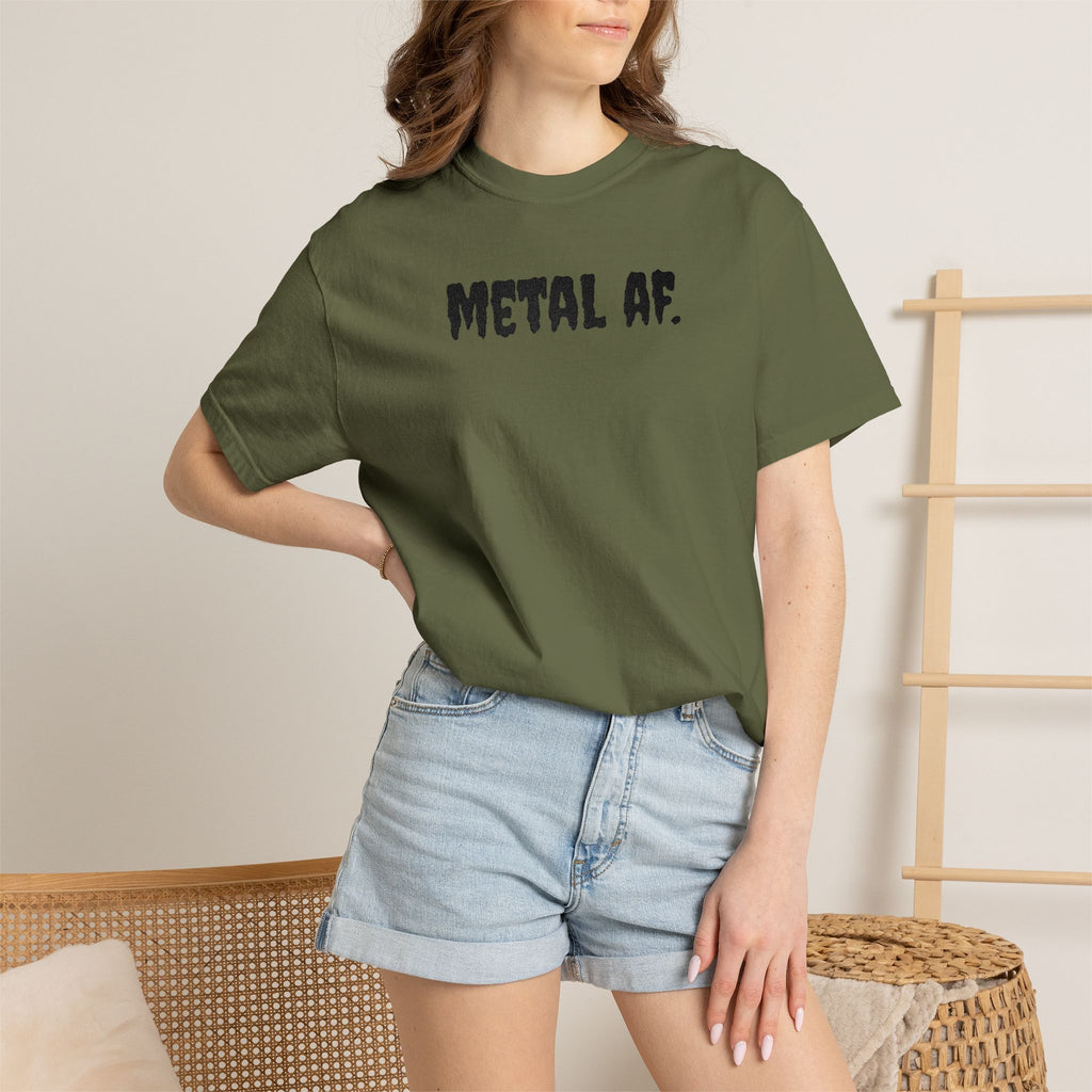 "Metal AF." Cool Embroidered T-Shirt