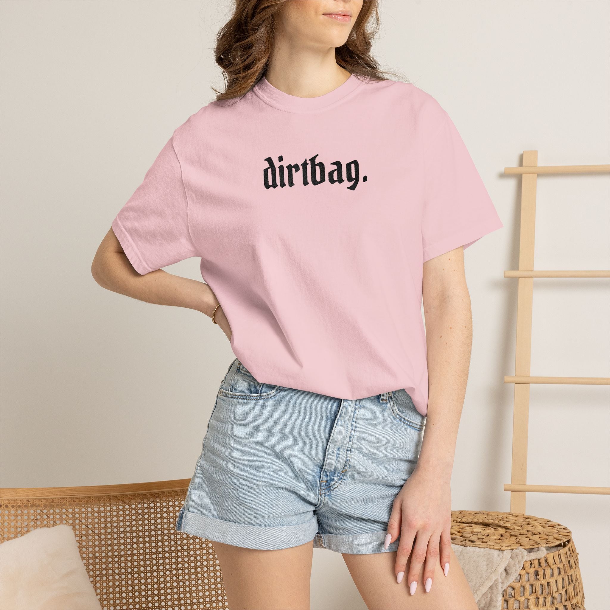 "dirtbag." Cool Embroidered T-Shirt