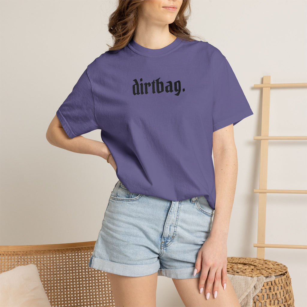 "dirtbag." Cool Embroidered T-Shirt