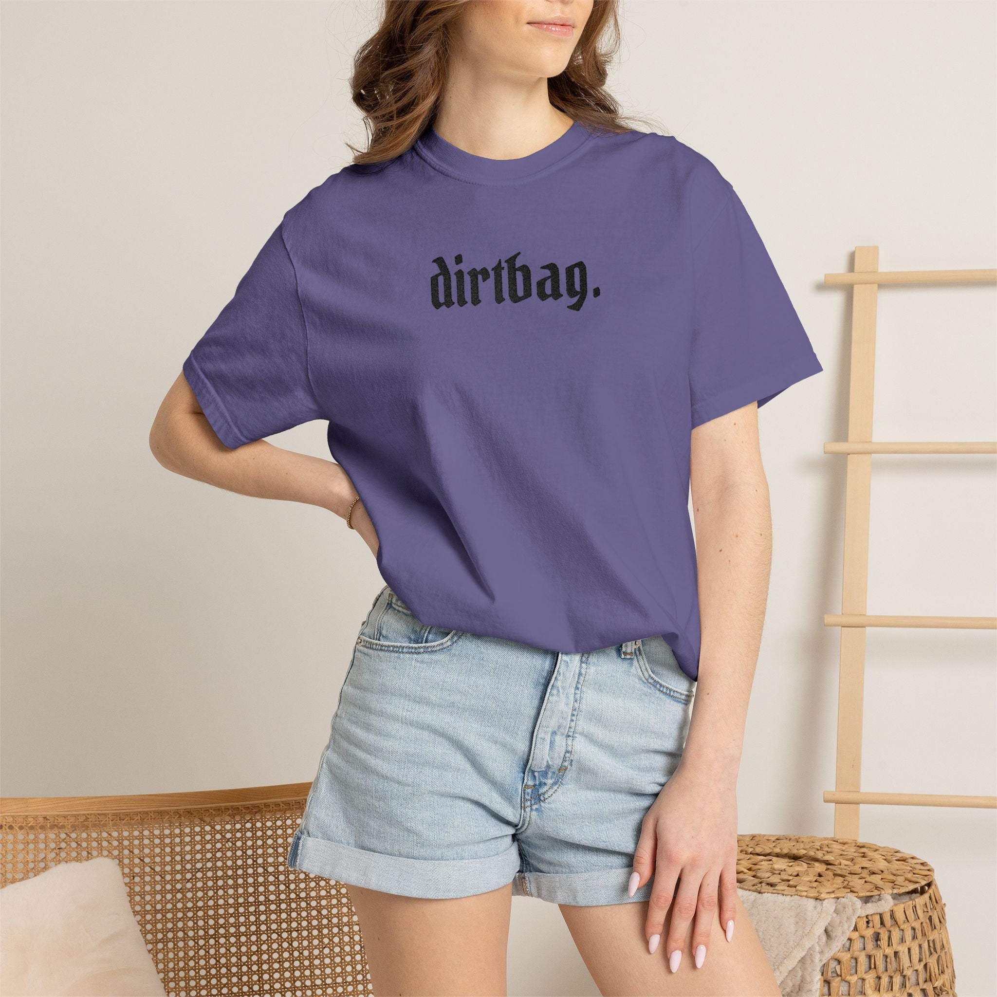 "dirtbag." Cool Embroidered T-Shirt