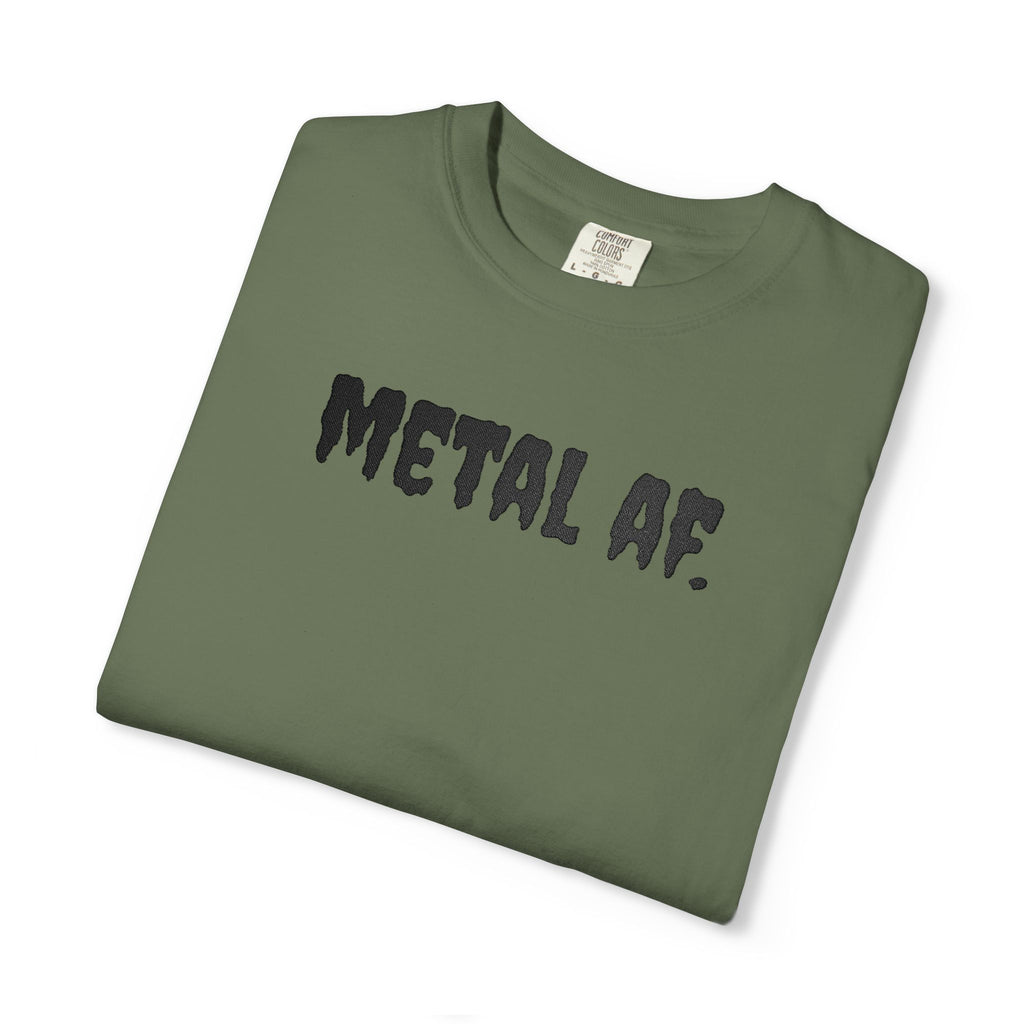 "Metal AF." Cool Embroidered T-Shirt