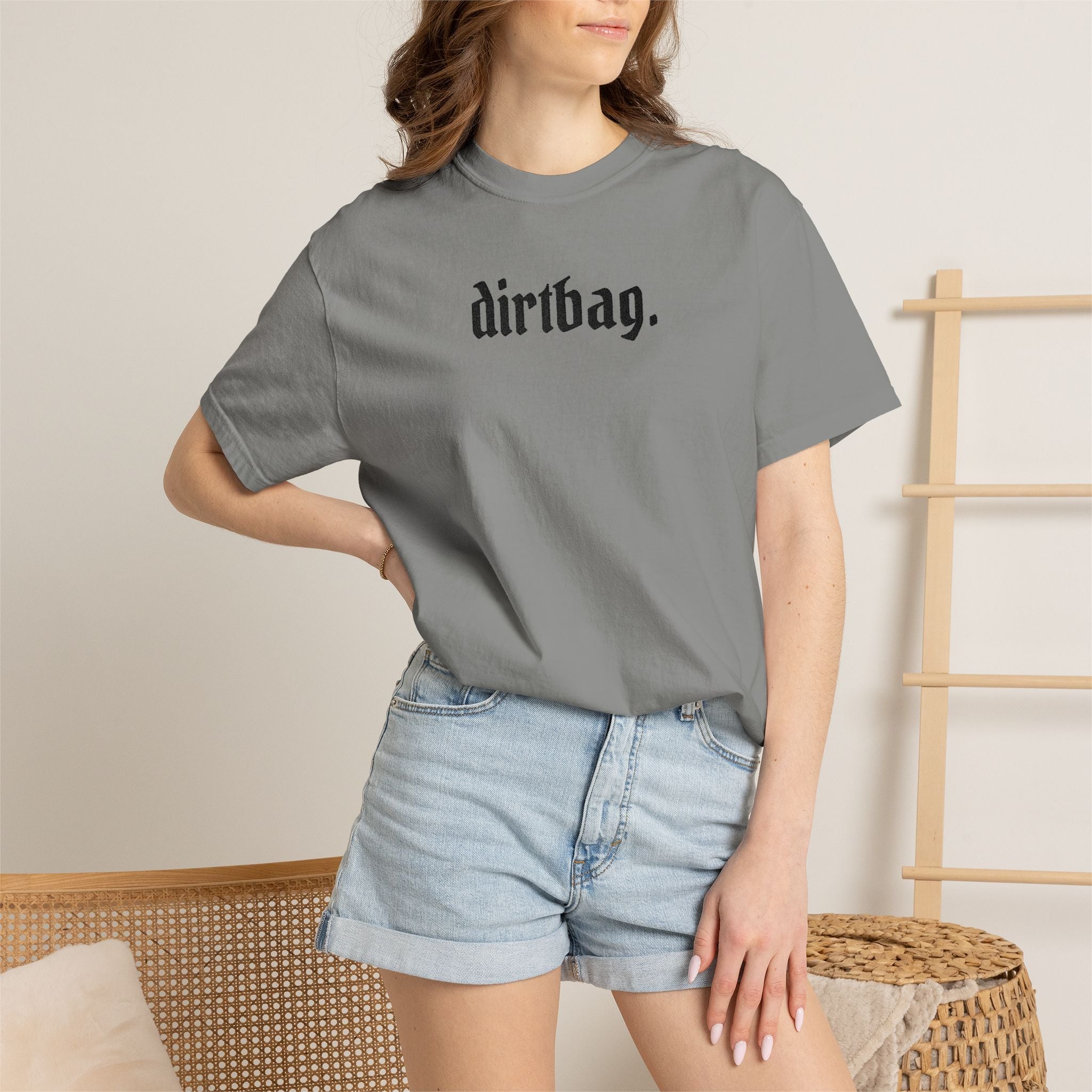"dirtbag." Cool Embroidered T-Shirt